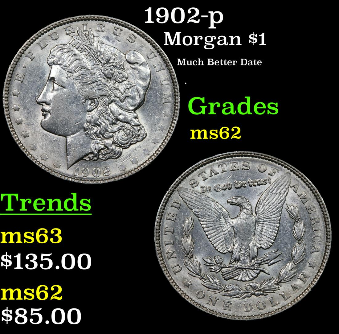 1902-p Morgan $1 Grades Select Unc (1 of 3)