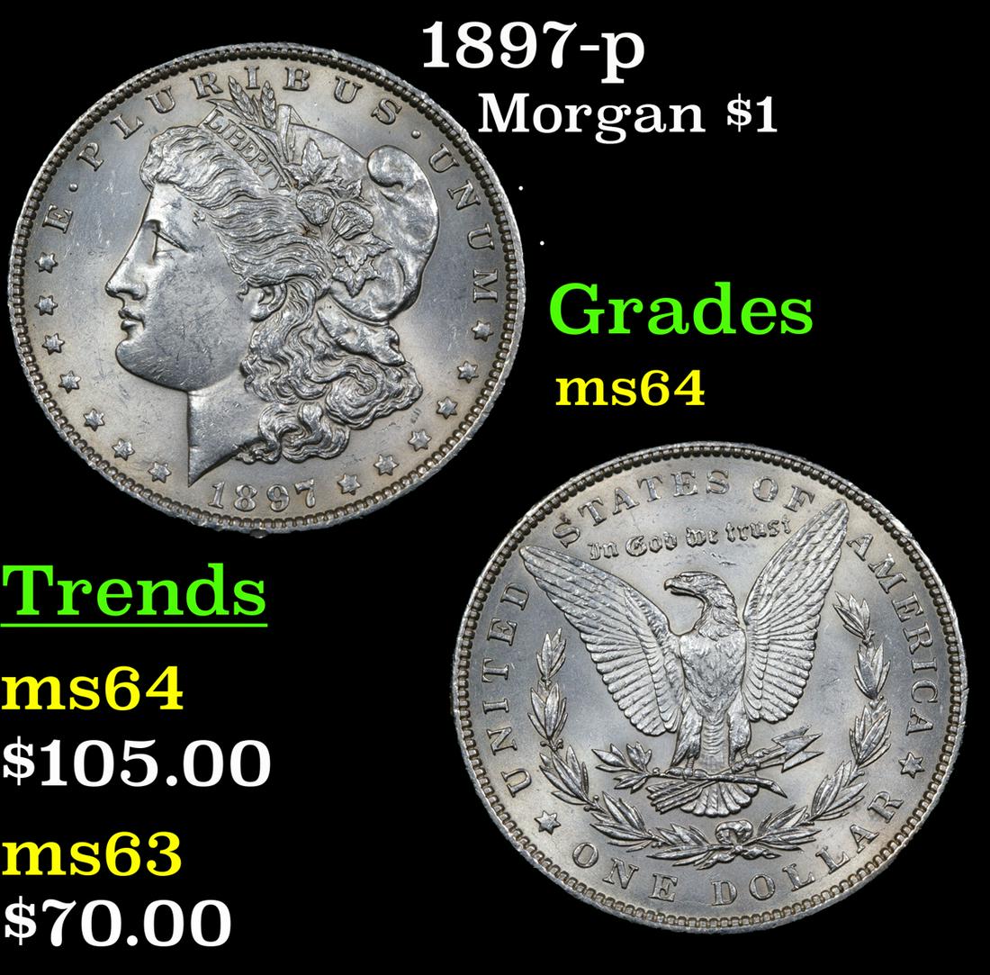 1897-p Morgan $1 Grades Choice Unc (1 of 3)