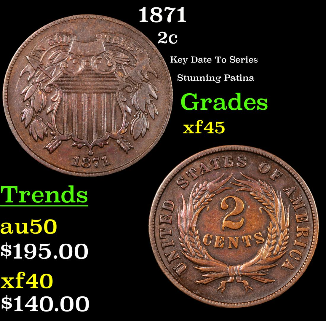 1871 2c Grades xf+ (1 of 3)