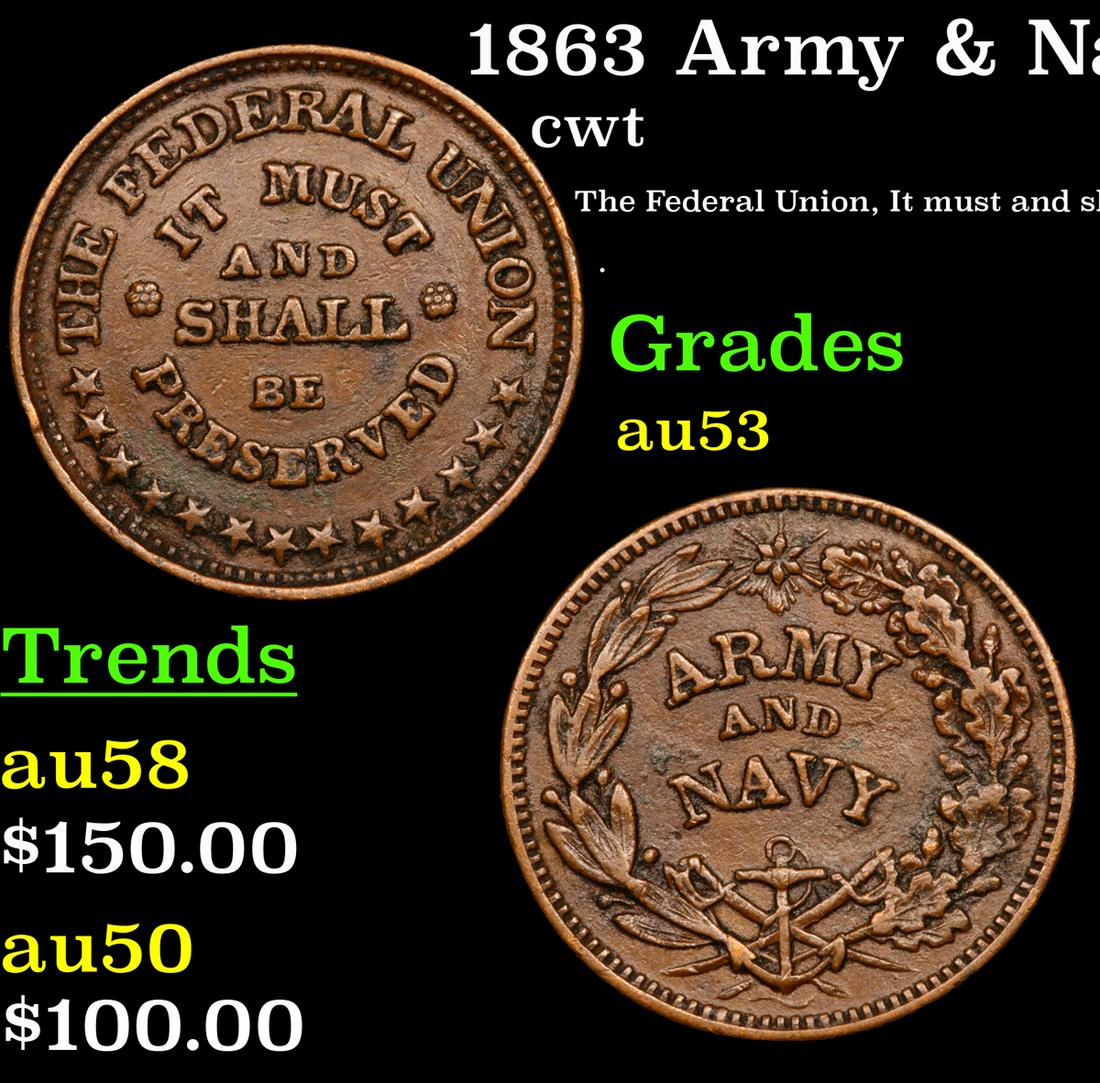 1863 Army & Navy cwt Grades Select AU (1 of 3)