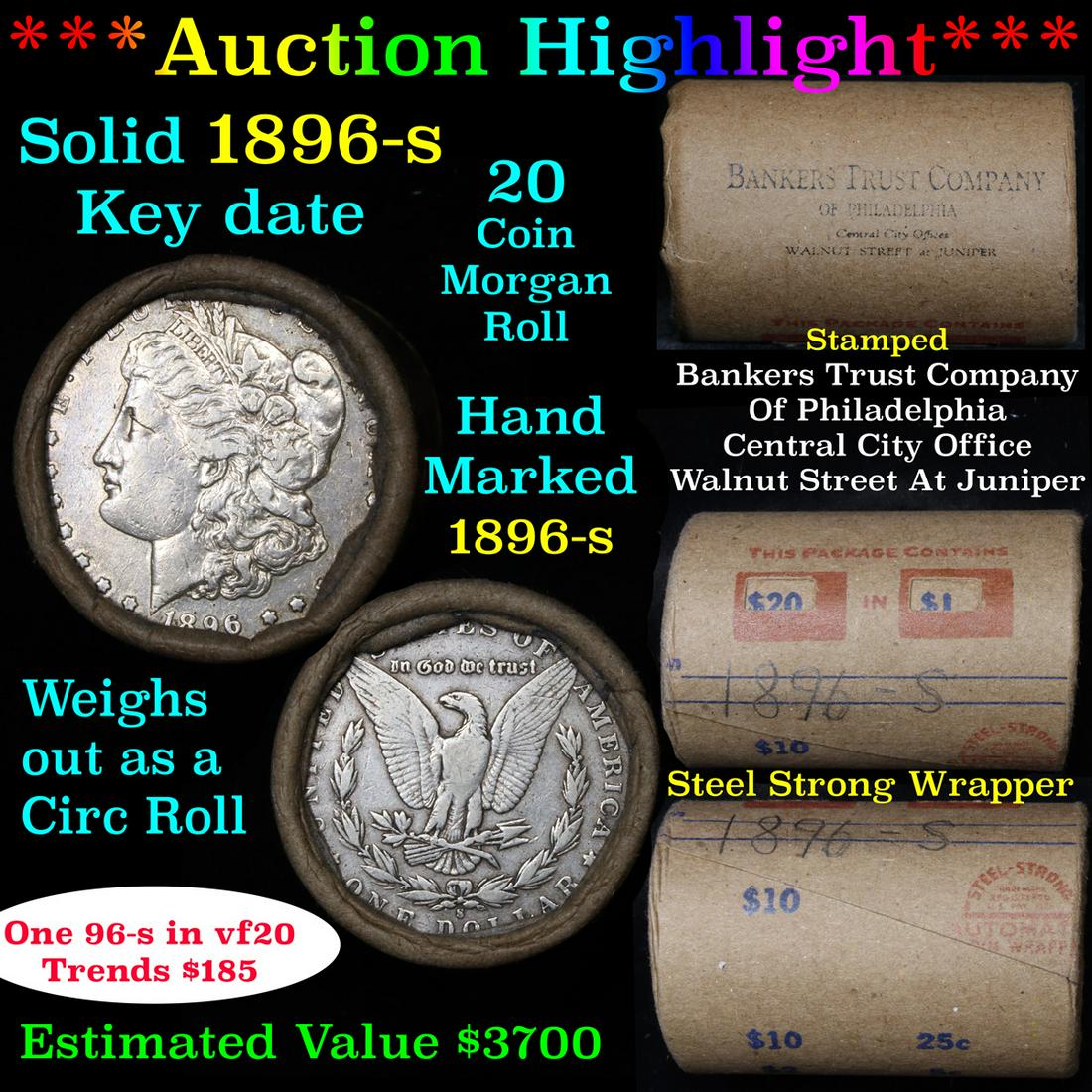 ***Auction Highlight*** Full solid date 1896-s Morgan (1 of 6)