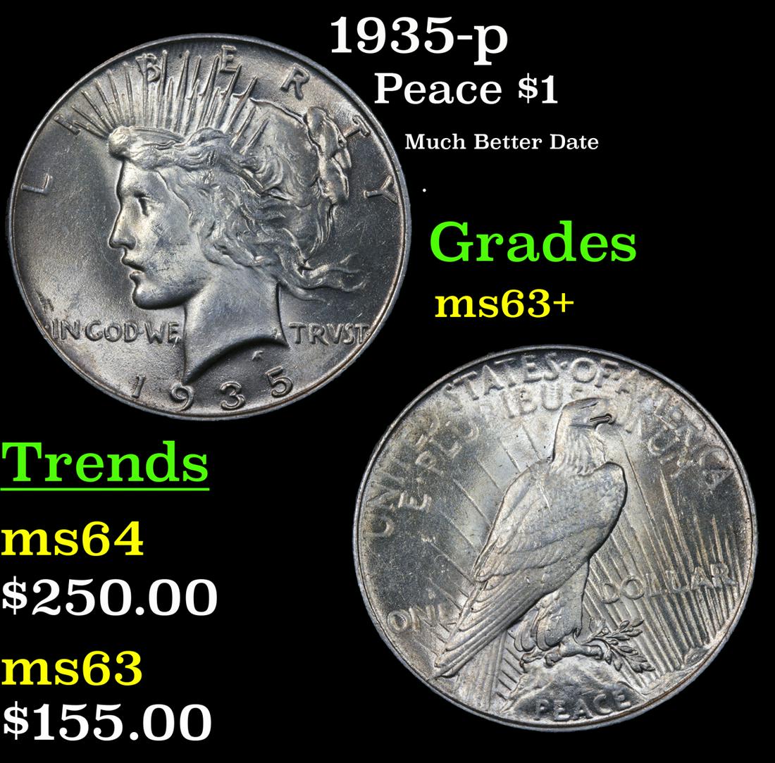 1935-p Peace $1 Grades Select+ Unc (1 of 3)