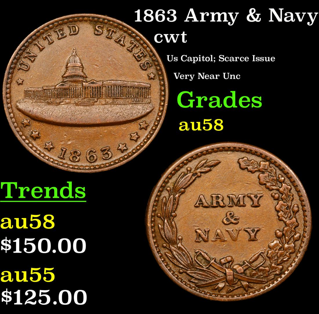 1863 Army & Navy cwt Grades Choice AU/BU Slider (1 of 3)