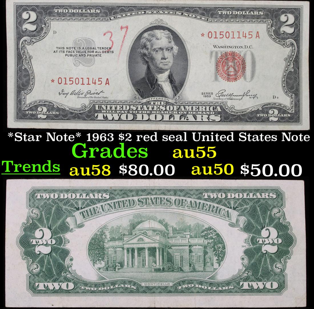 *Star Note* 1963 $2 red seal United States Note Grades (1 of 3)