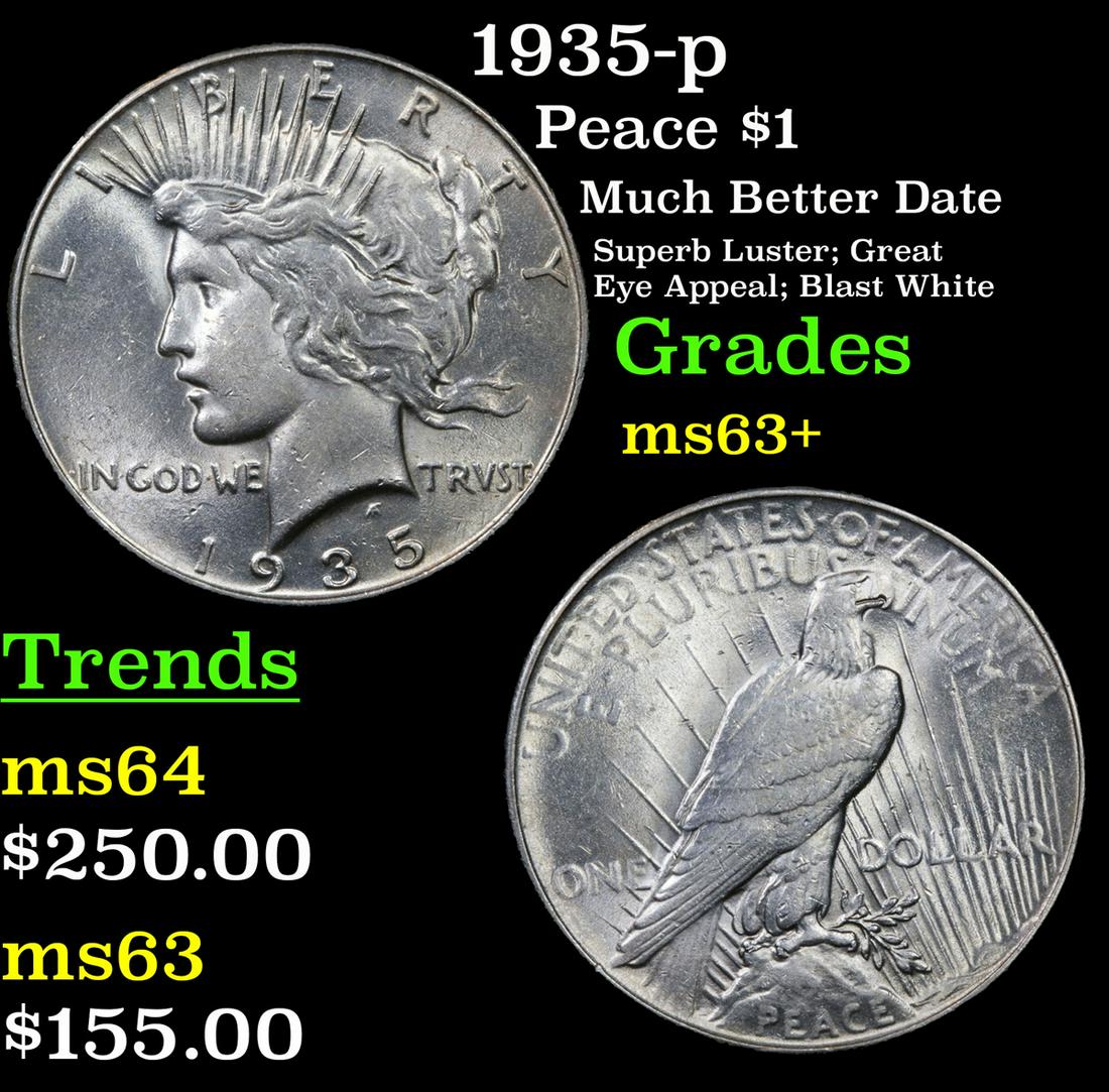1935-p Peace $1 Grades Select+ Unc (1 of 3)