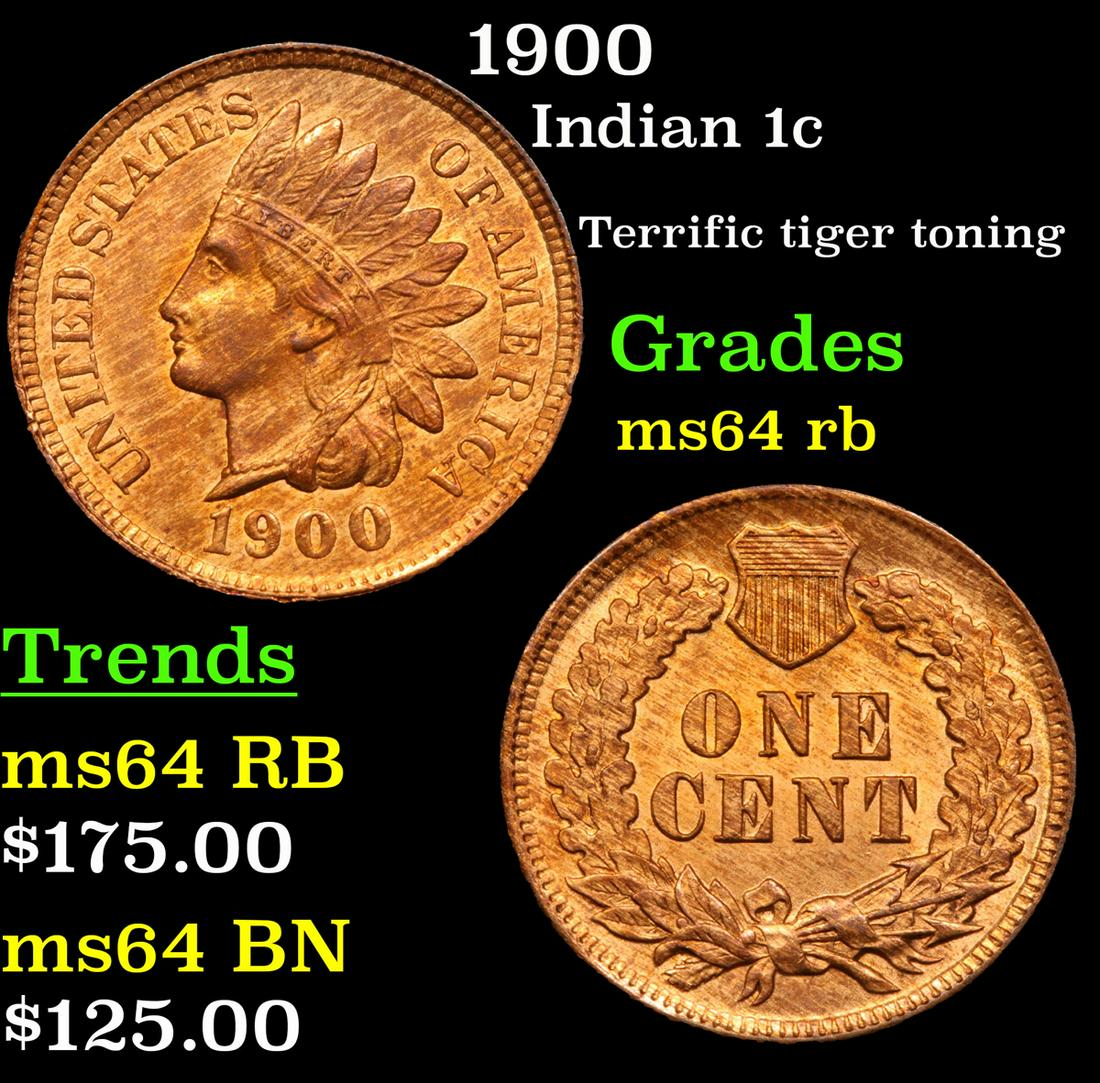 1900 Indian 1c Grades Choice Unc RB (1 of 3)