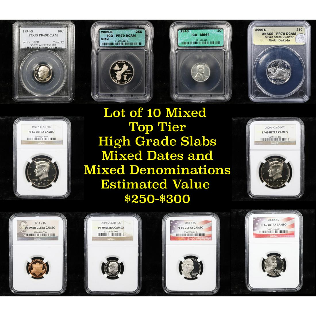 10 High Graded Top Tier Slabed Coins (1 of 20)