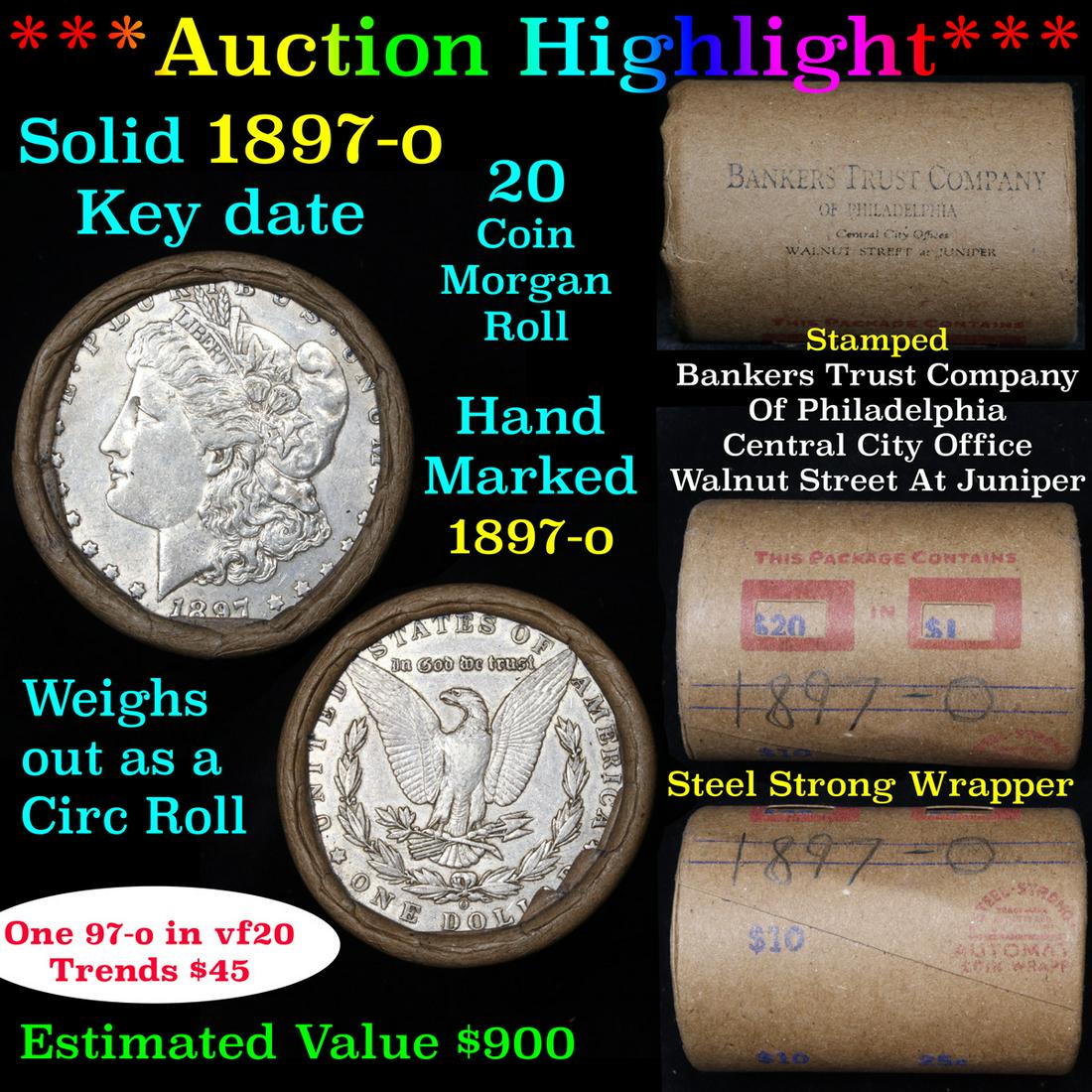 ***Auction Highlight*** Full solid date 1897-o Morgan (1 of 6)