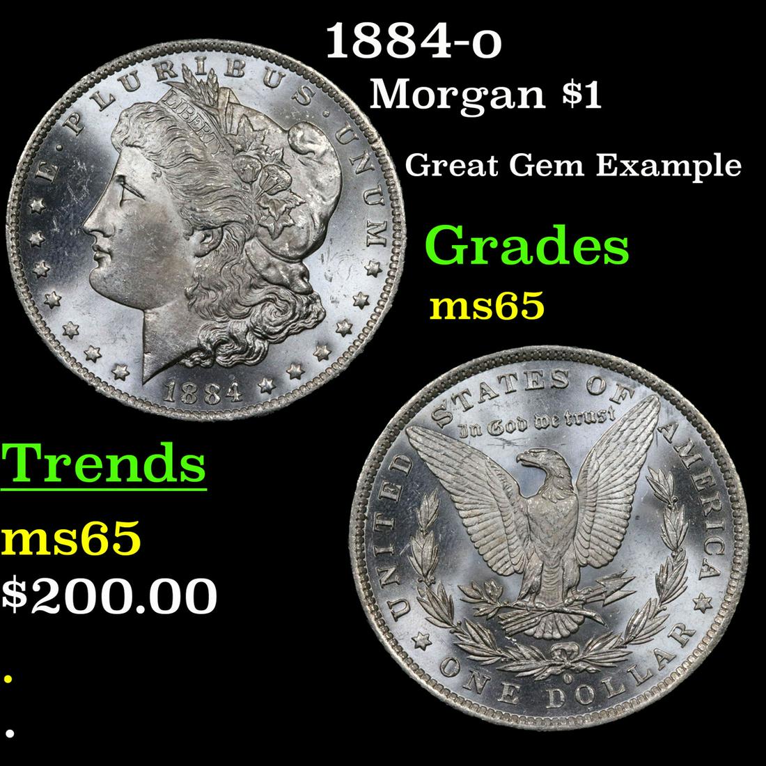 1884-o Morgan $1 Grades GEM Unc (1 of 3)
