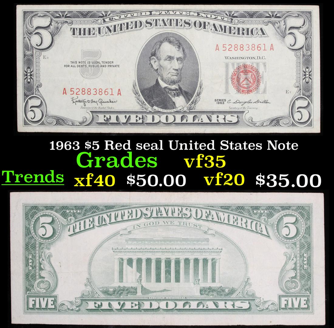 1963 $5 Red seal United States Note Grades (1 of 3)