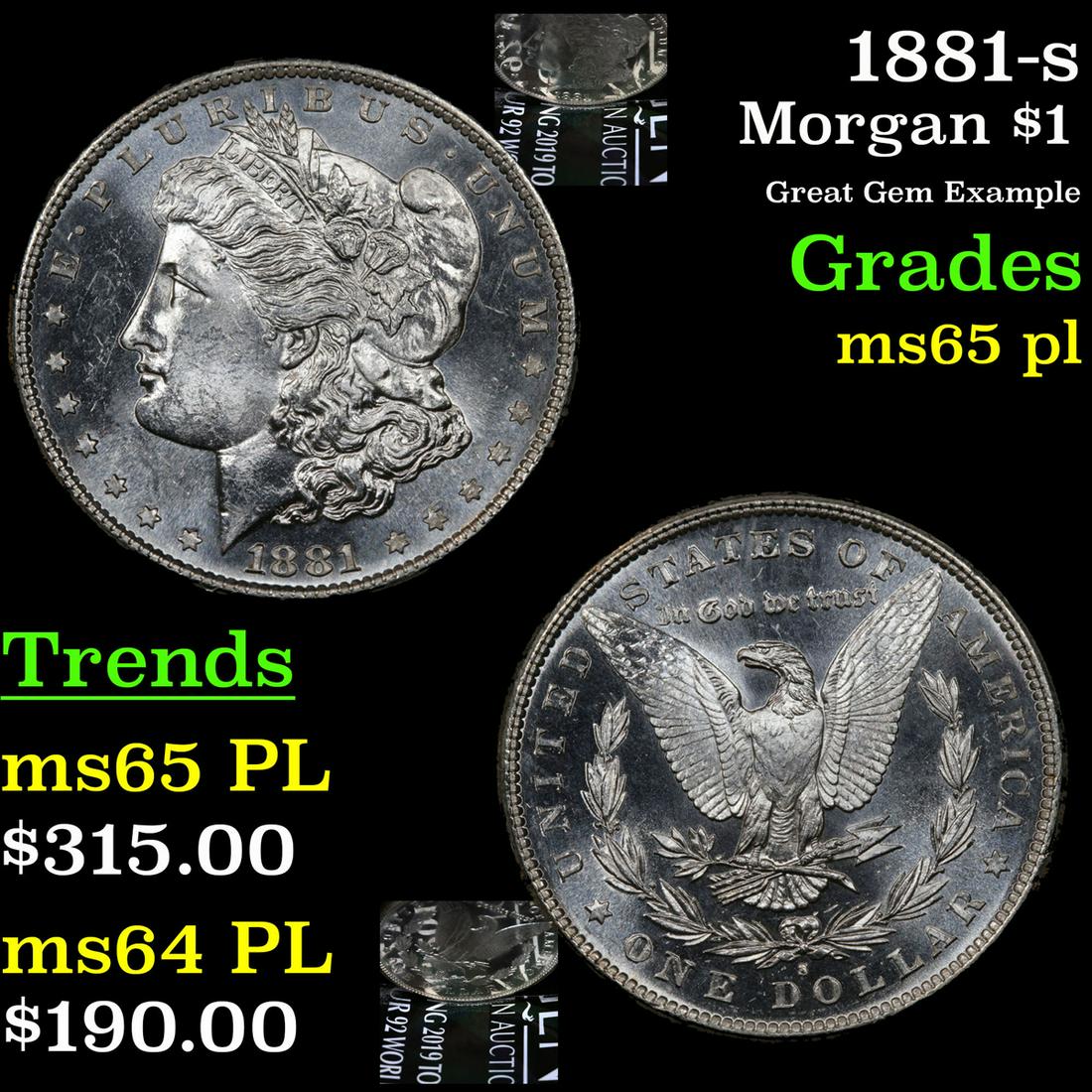 1881-s Morgan $1 Grades GEM Unc PL (1 of 7)