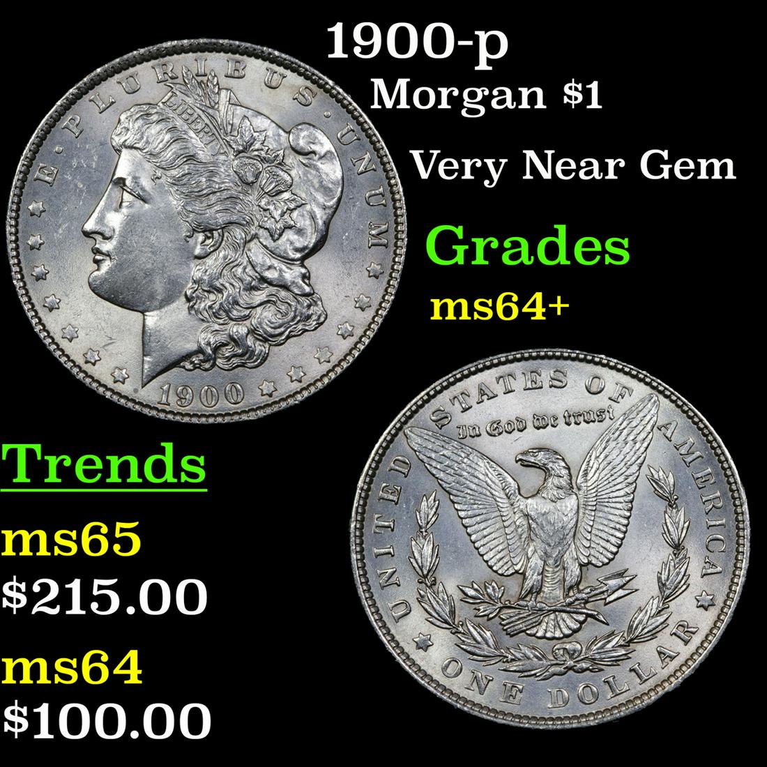 1900-p Morgan $1 Grades Choice+ Unc (1 of 3)