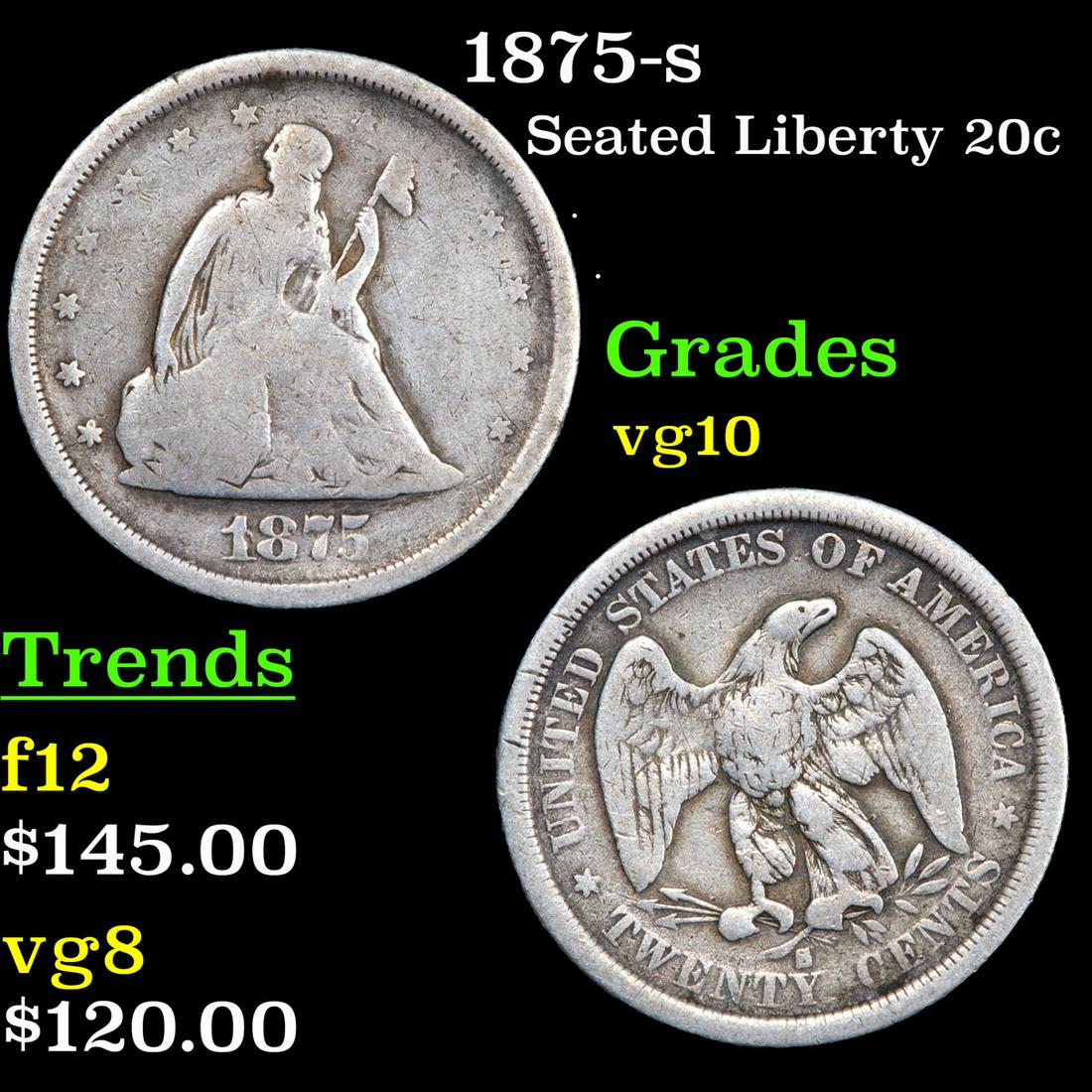 1875-s Seated Liberty 20c Grades vg+ (1 of 3)