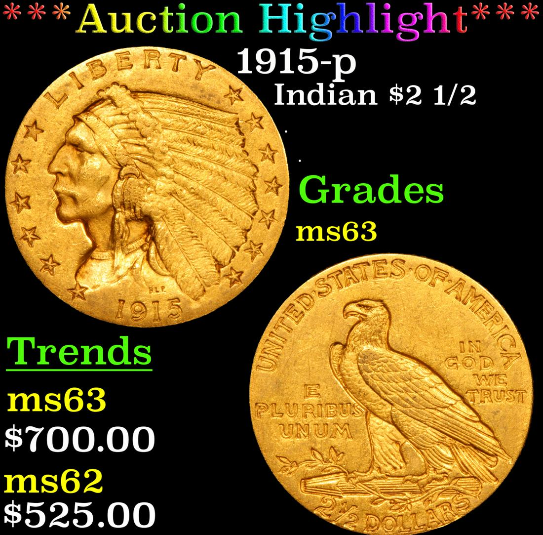 *Highlight* 1915-p Indian $2 1/2 Graded Select Unc (1 of 5)