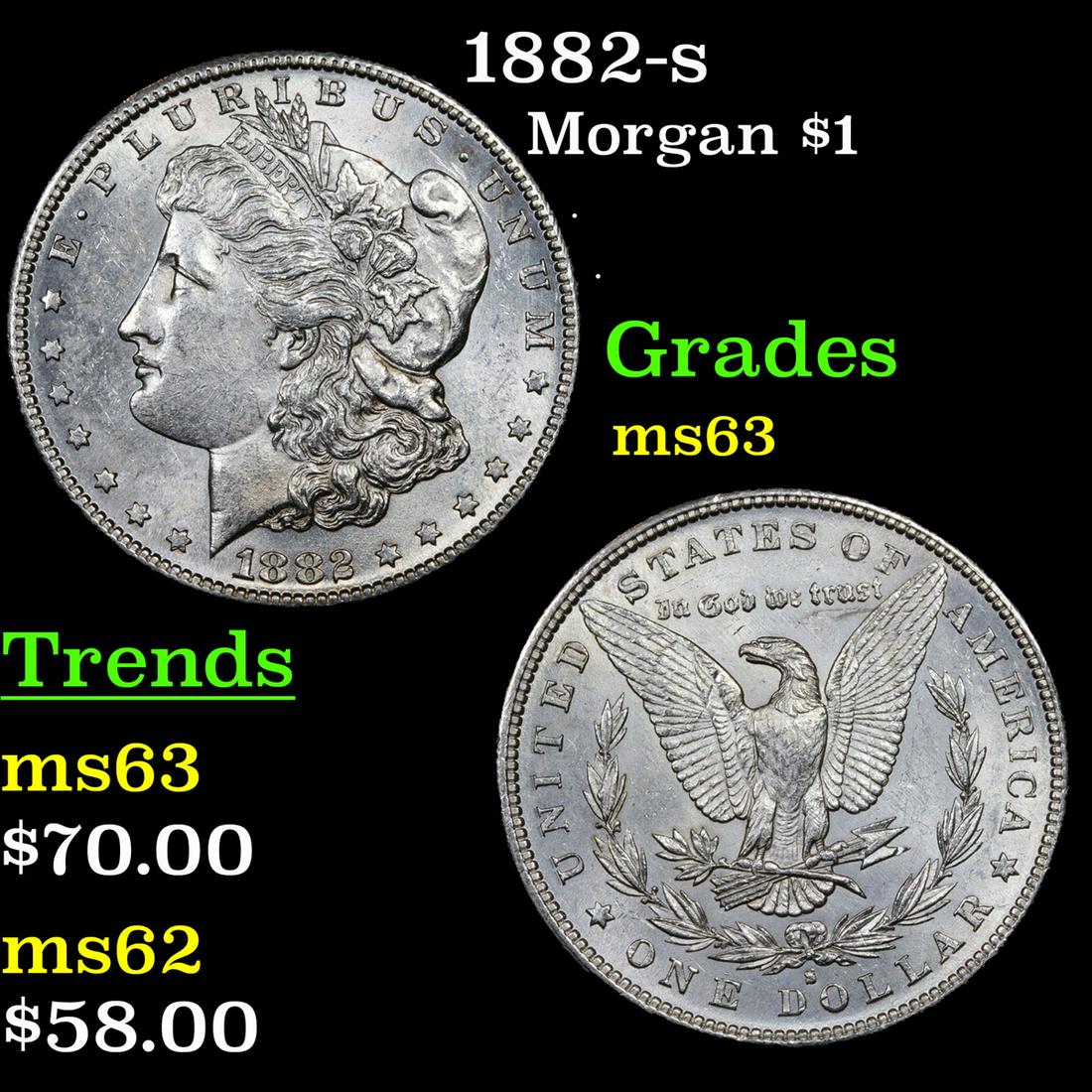 1882-s Morgan Dollar $1 Grades Select Unc (1 of 3)