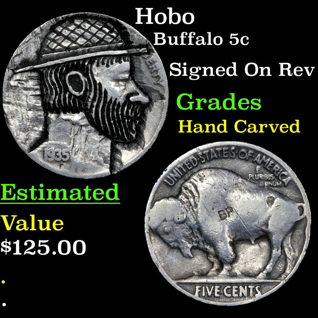 Hobo Buffalo Nickel 5c Grades Hand Carved (1 of 3)