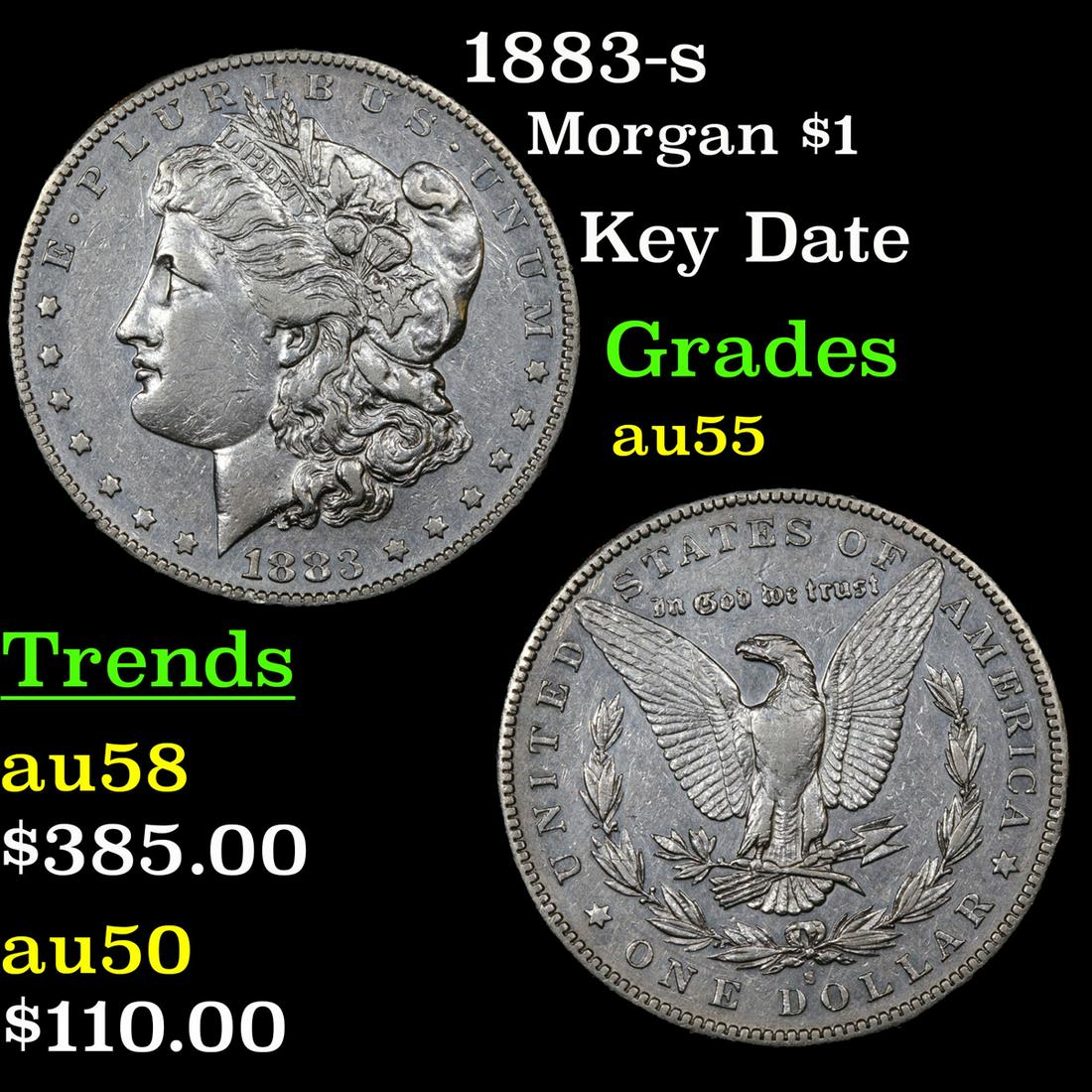 1883-s Morgan Dollar $1 Grades Choice AU (1 of 3)