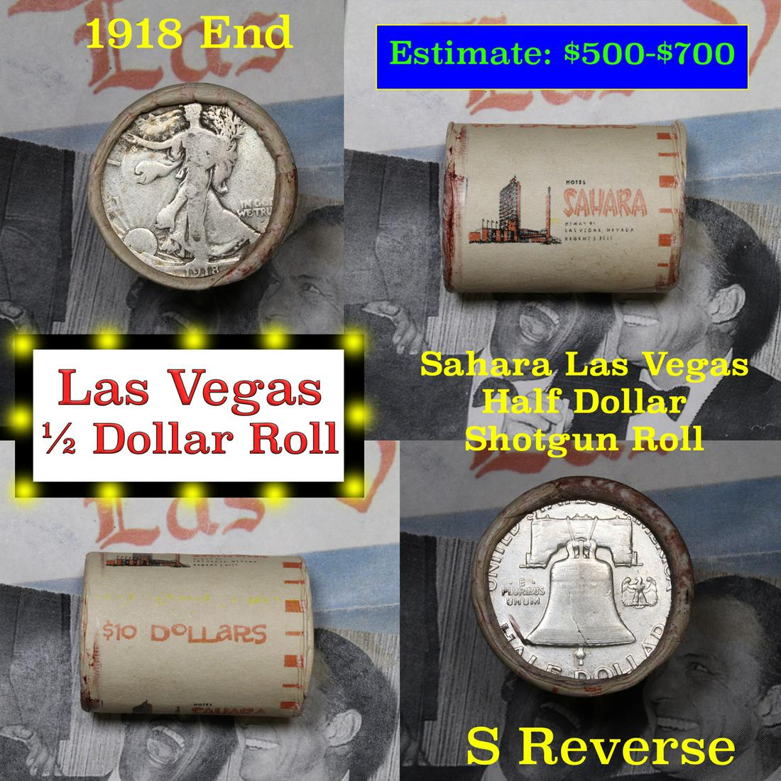 Old Casino 50c Roll $10 In Halves Sahara Hotel Las: Old Casino 50c Roll $10 In Halves Sahara Hotel Las Vegas 1918 Walker & 's' mint Franklin Ends. Up for Auction is a Consignment I have been talking about for the last few months, and I have finally sec