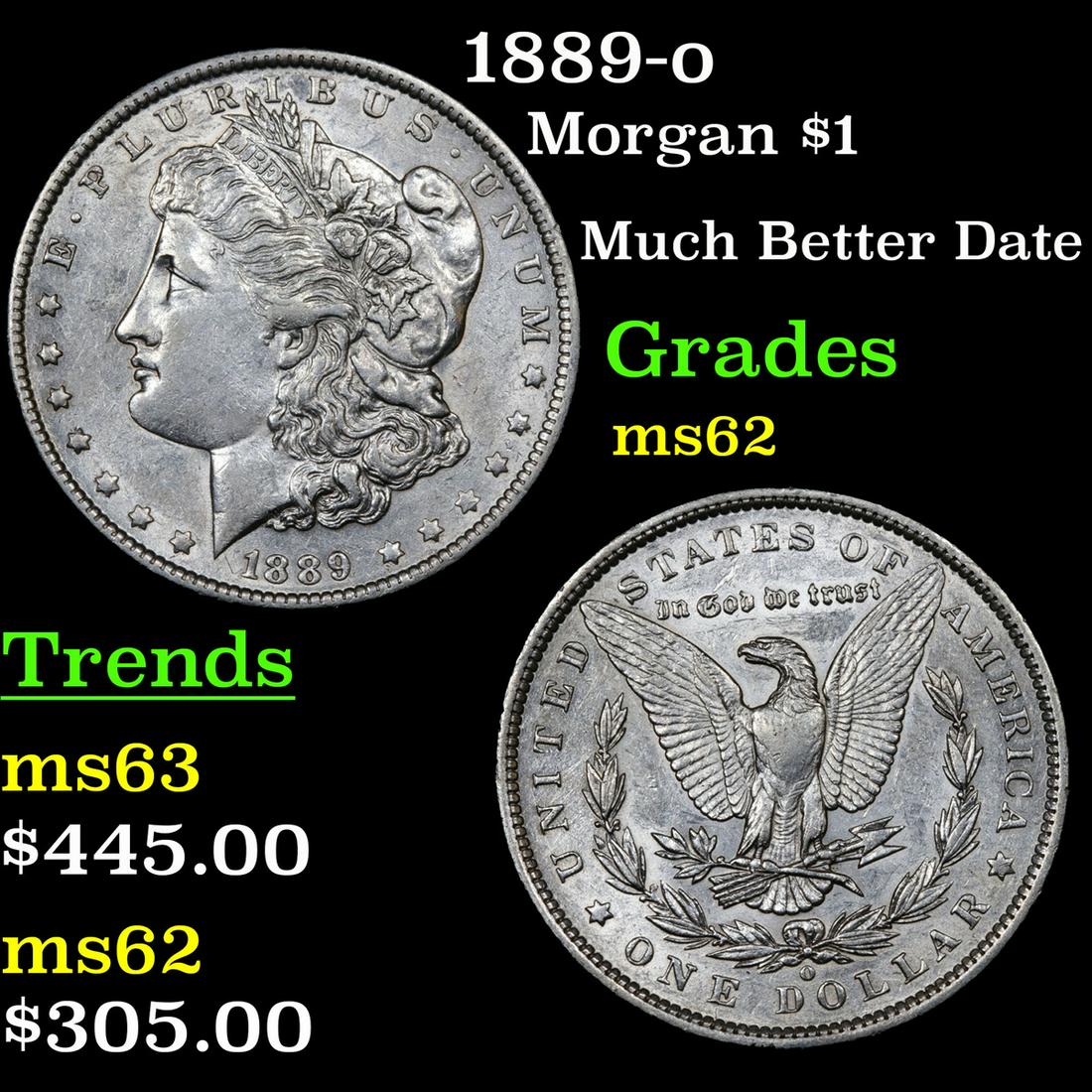 1889-o Morgan Dollar $1 Grades Select Unc (1 of 3)