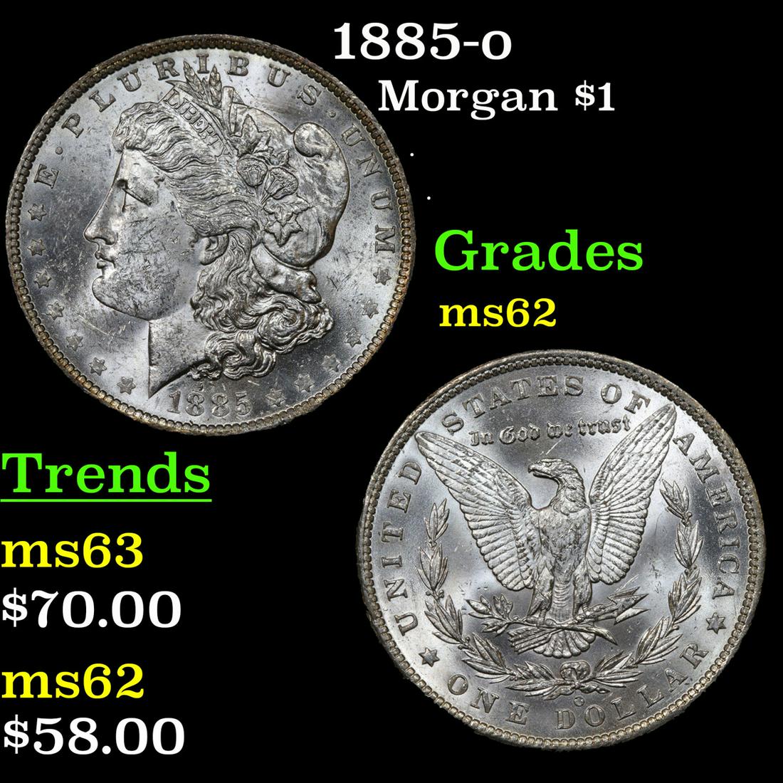 1885-o Morgan Dollar $1 Grades Select Unc (1 of 3)