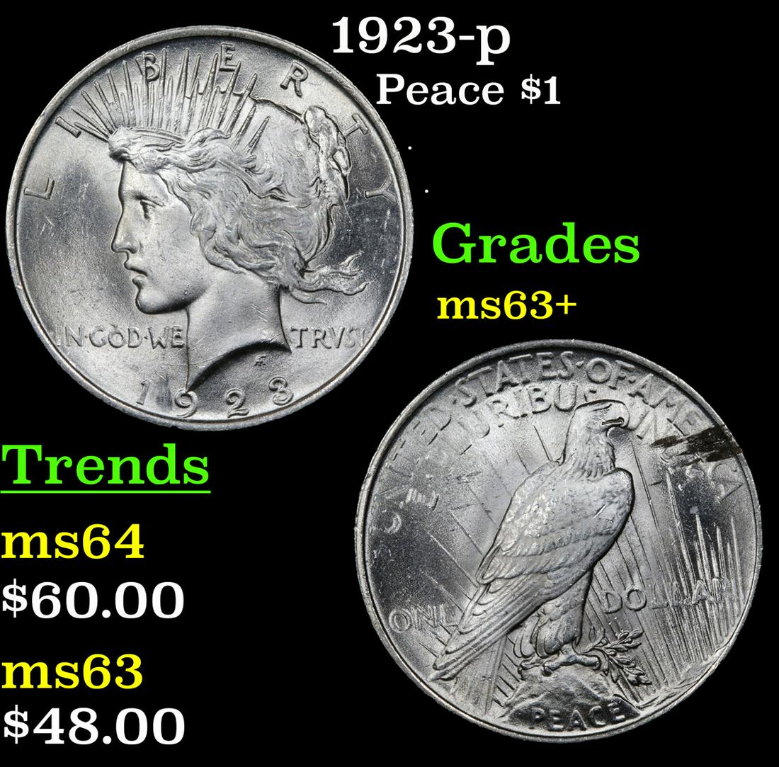 1923-p Peace $1 Grades Select+ Unc (1 of 3)
