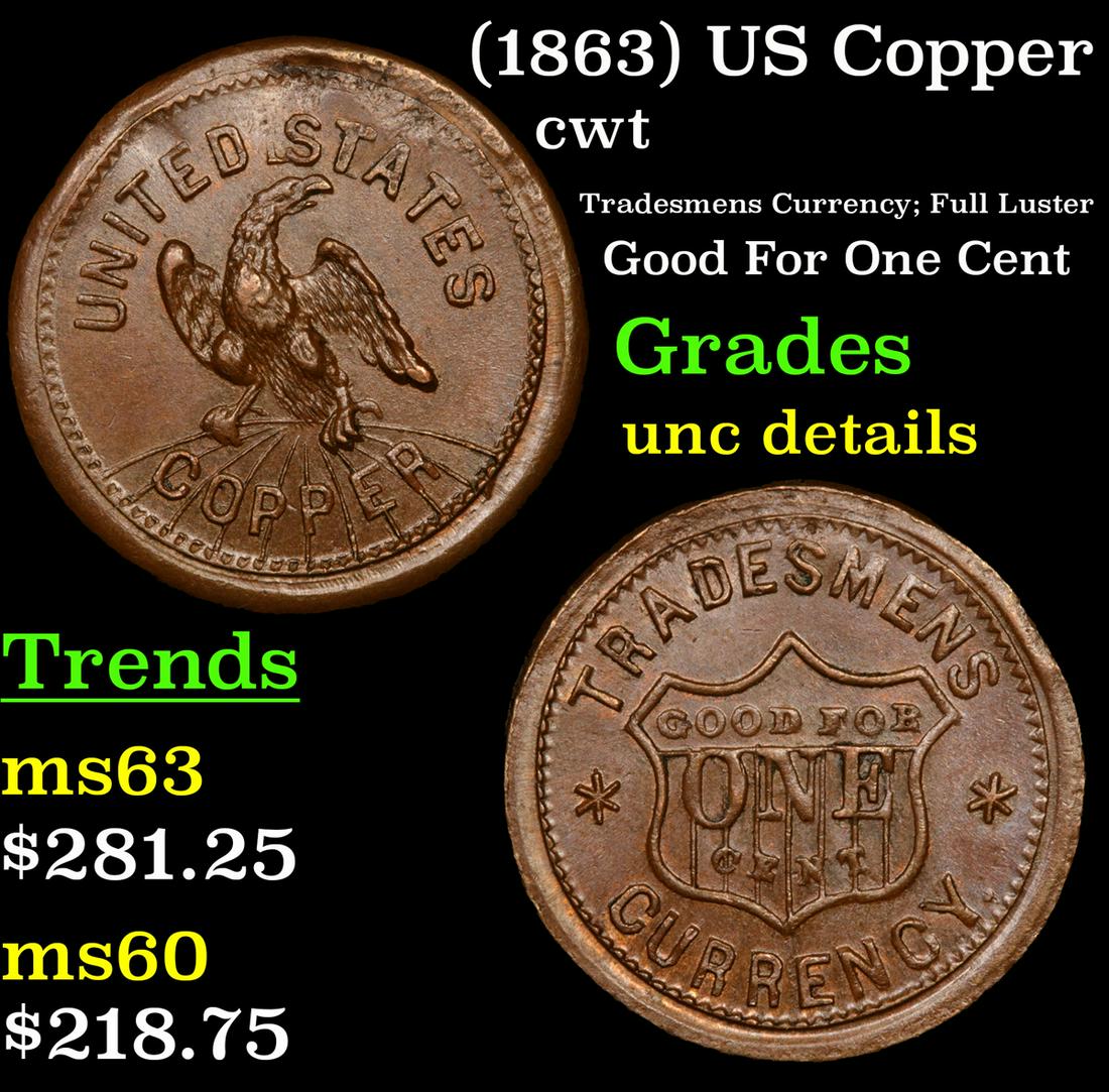 (1863) US Copper cwt Grades Unc Details (1 of 3)