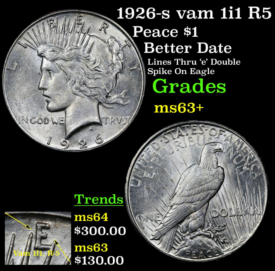 1926-s vam 1i1 R5 Peace $1 Grades Select+ Unc (1 of 5)