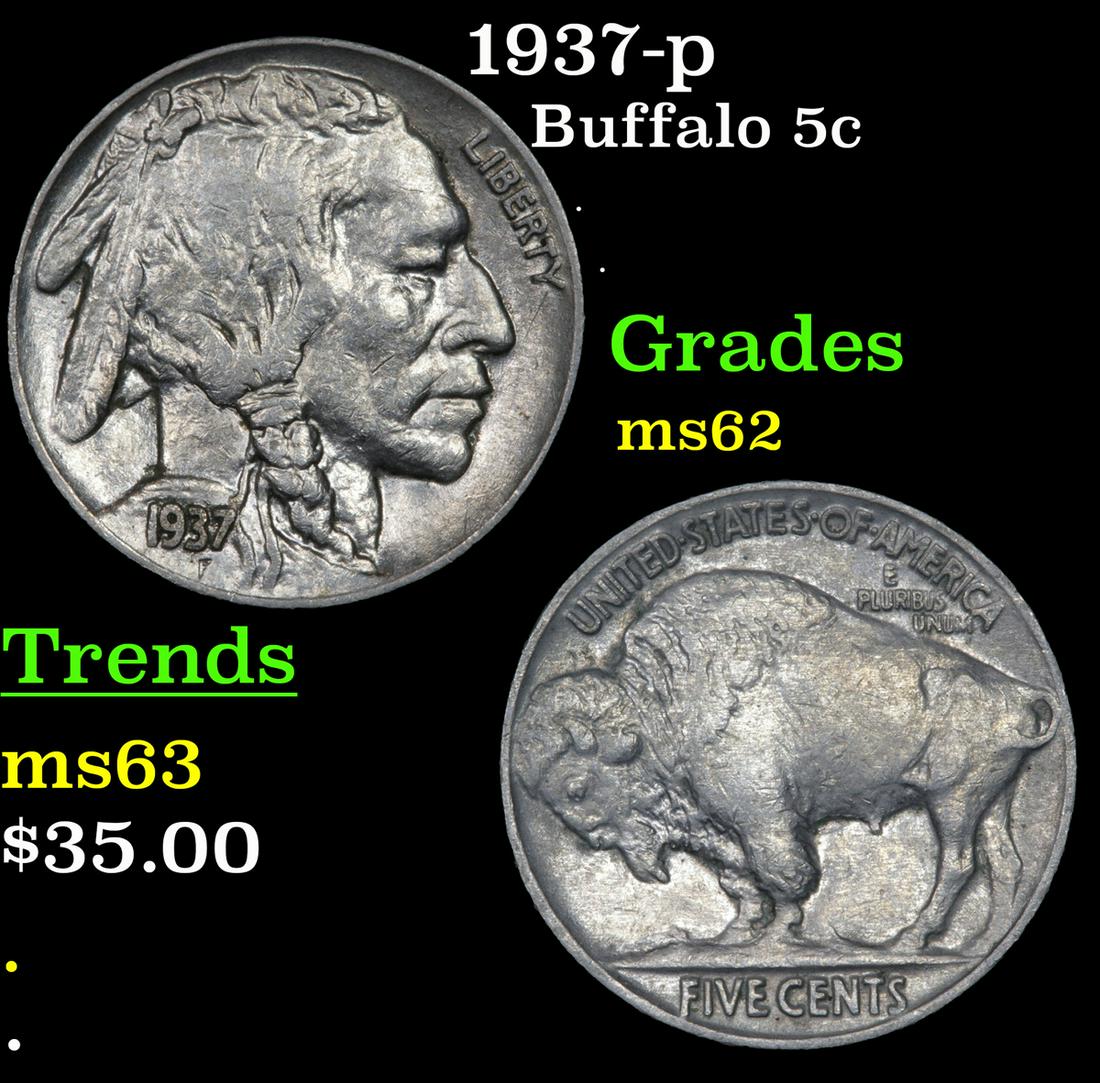 1937-p Buffalo 5c Grades Select Unc (1 of 3)