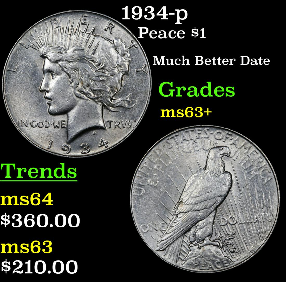 1934-p Peace $1 Grades Select+ Unc (1 of 3)