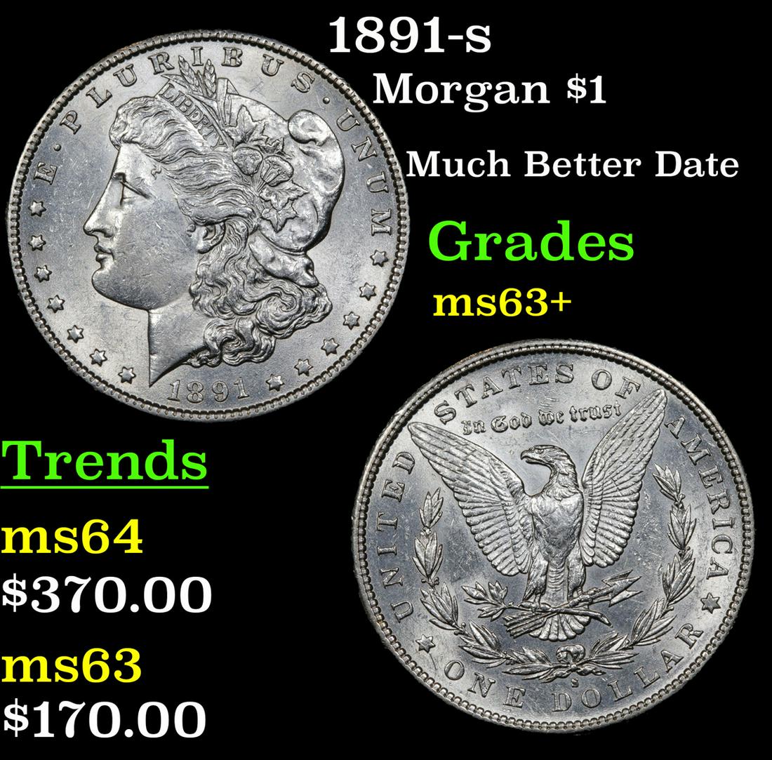 1891-s Morgan $1 Grades Select+ Unc (1 of 3)