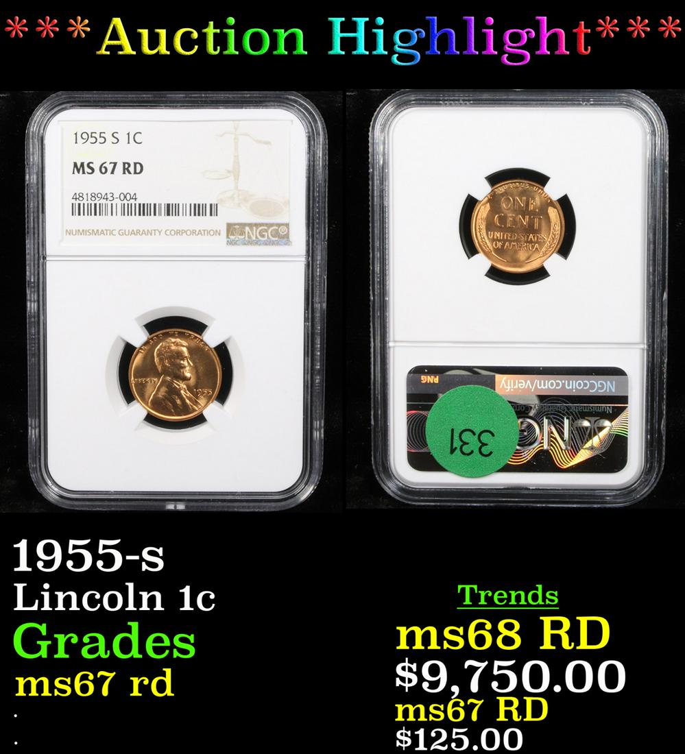*Highlight* 1955-s Lincoln 1c Graded ms67 rd (1 of 3)