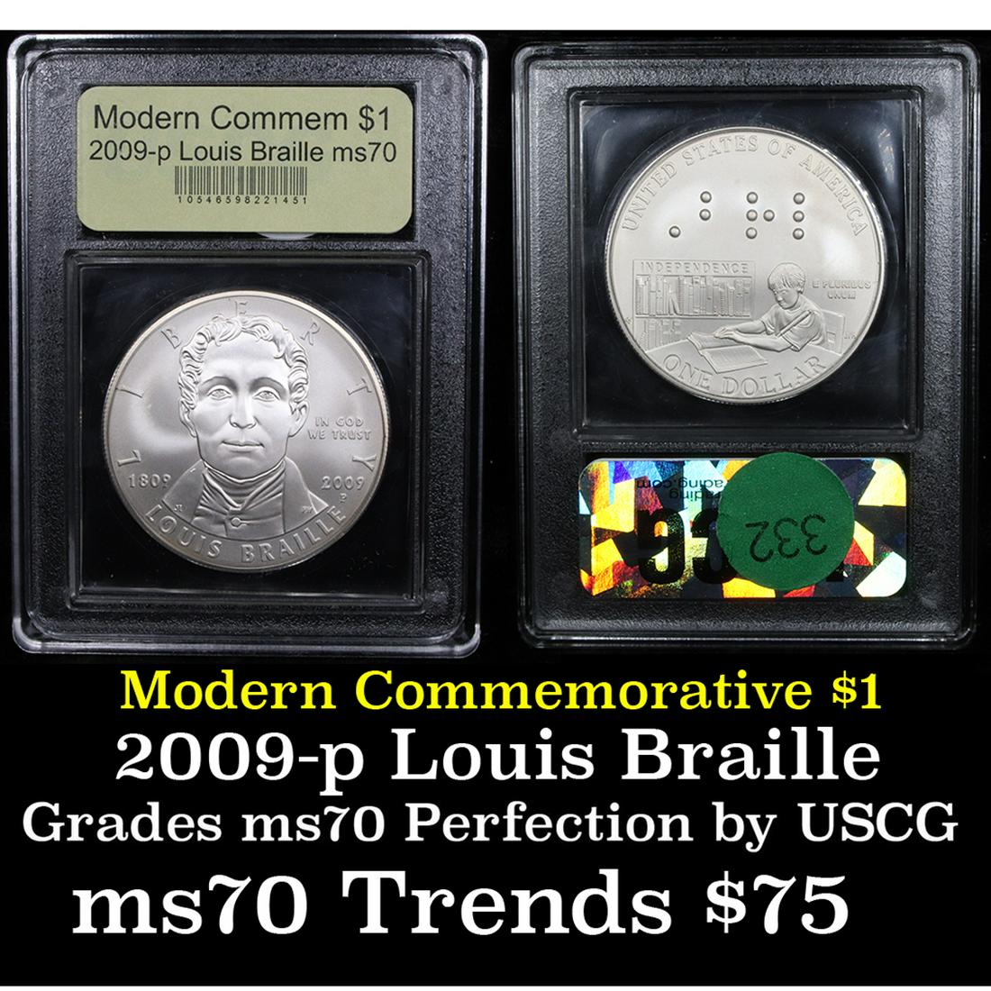 2009-P Louis Braille Modern Commem Dollar $1 Graded (1 of 3)