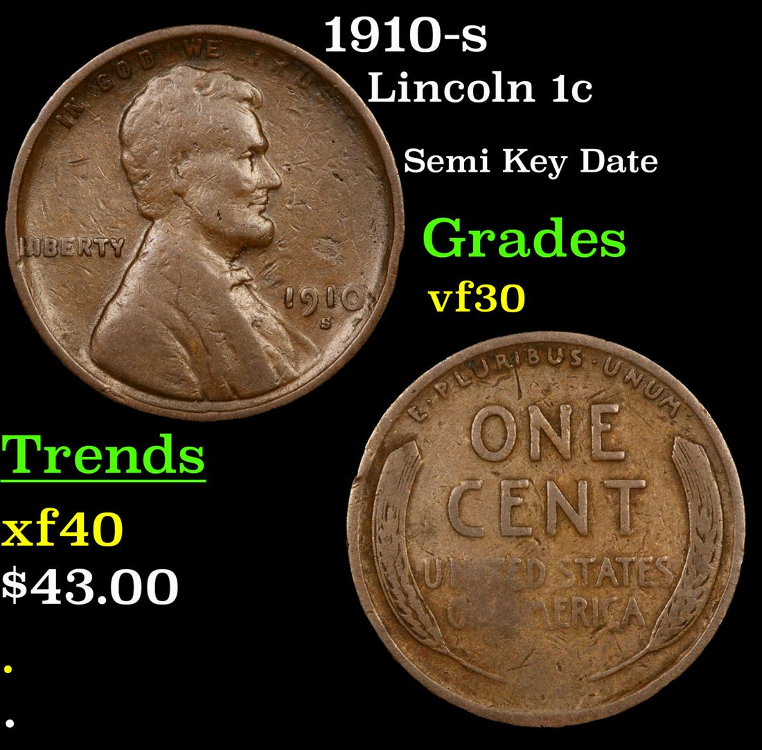 1910-s Lincoln 1c Grades vf++ (1 of 3)
