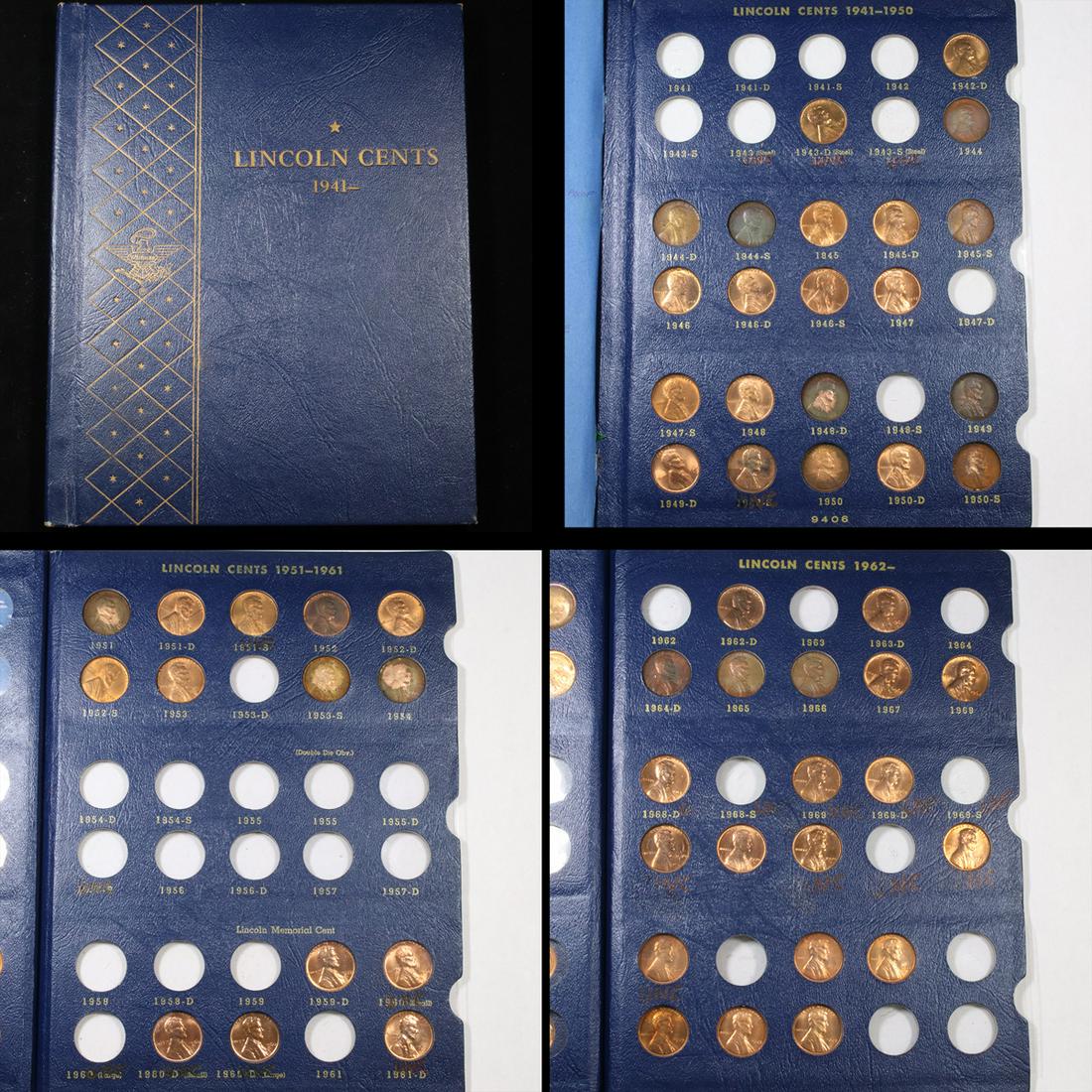 Partial Lincoln Cent Book 1941-1973 55 Coins Grades (1 of 5)