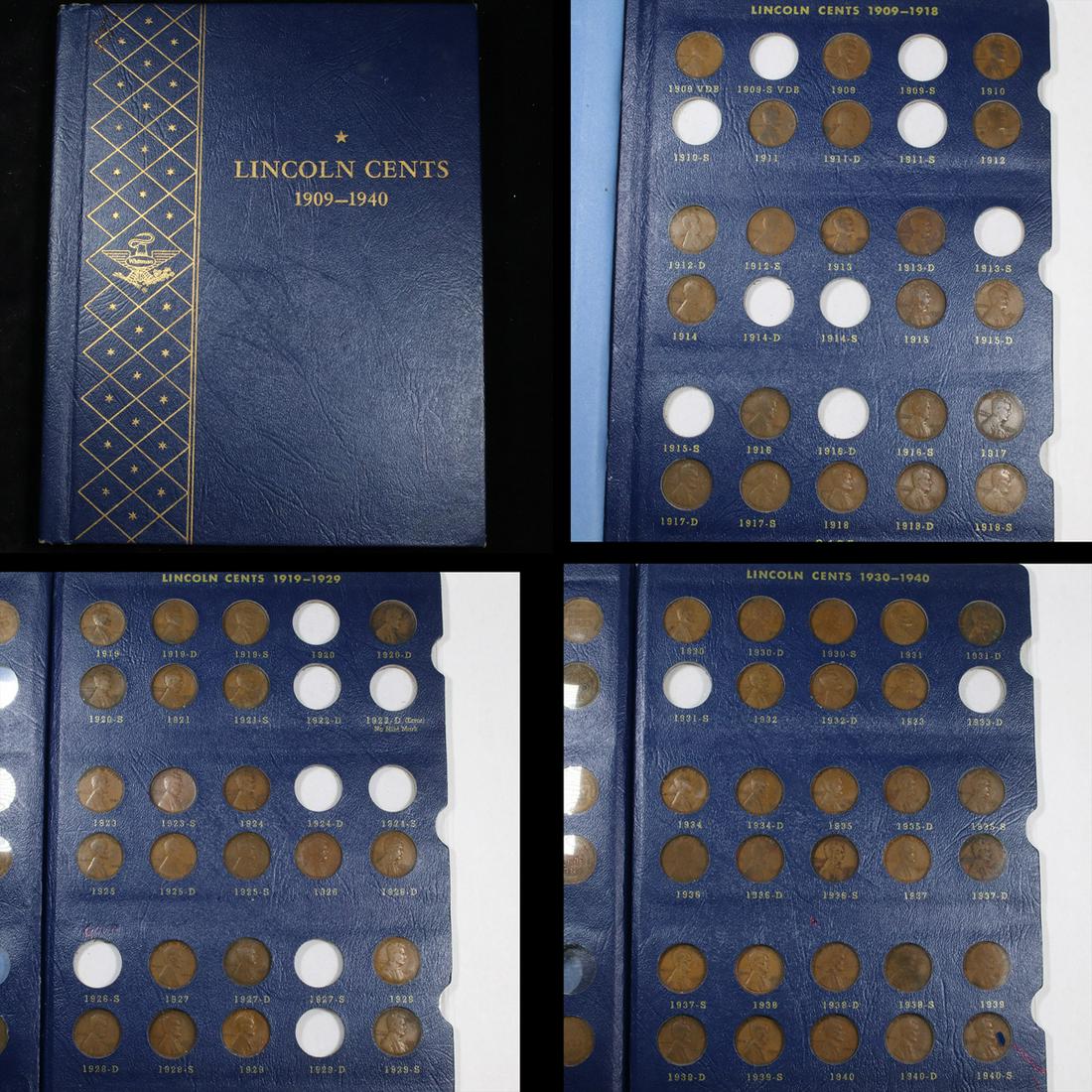 Partial Lincoln Cent Book 1909-1940 71 Coins (1 of 5)