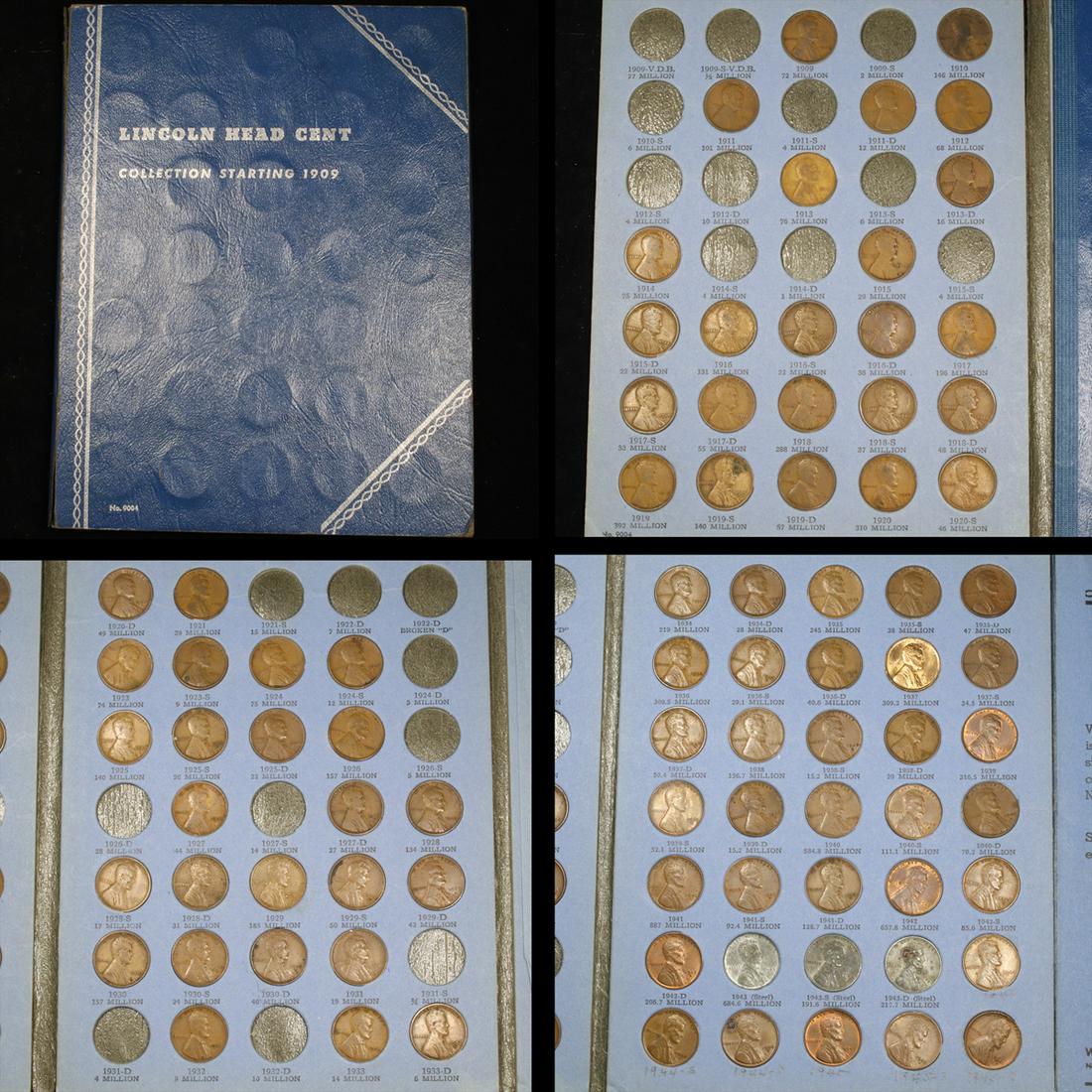 Partial Lincoln Cent Book 1909-1945 84 Coins (1 of 5)
