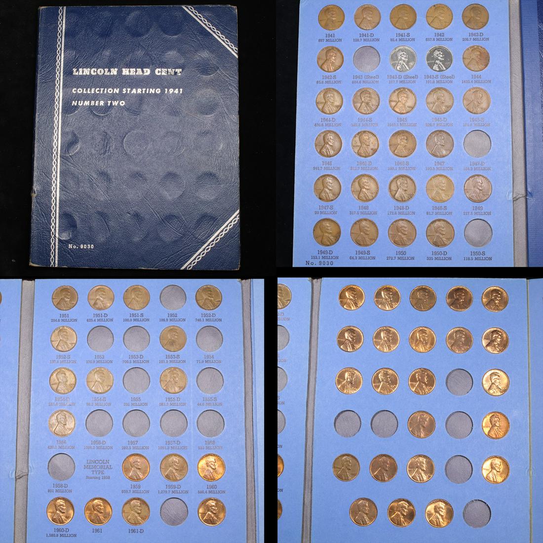 Partial Lincoln Cent Book 1941-1966 67 Coins Grades (1 of 5)
