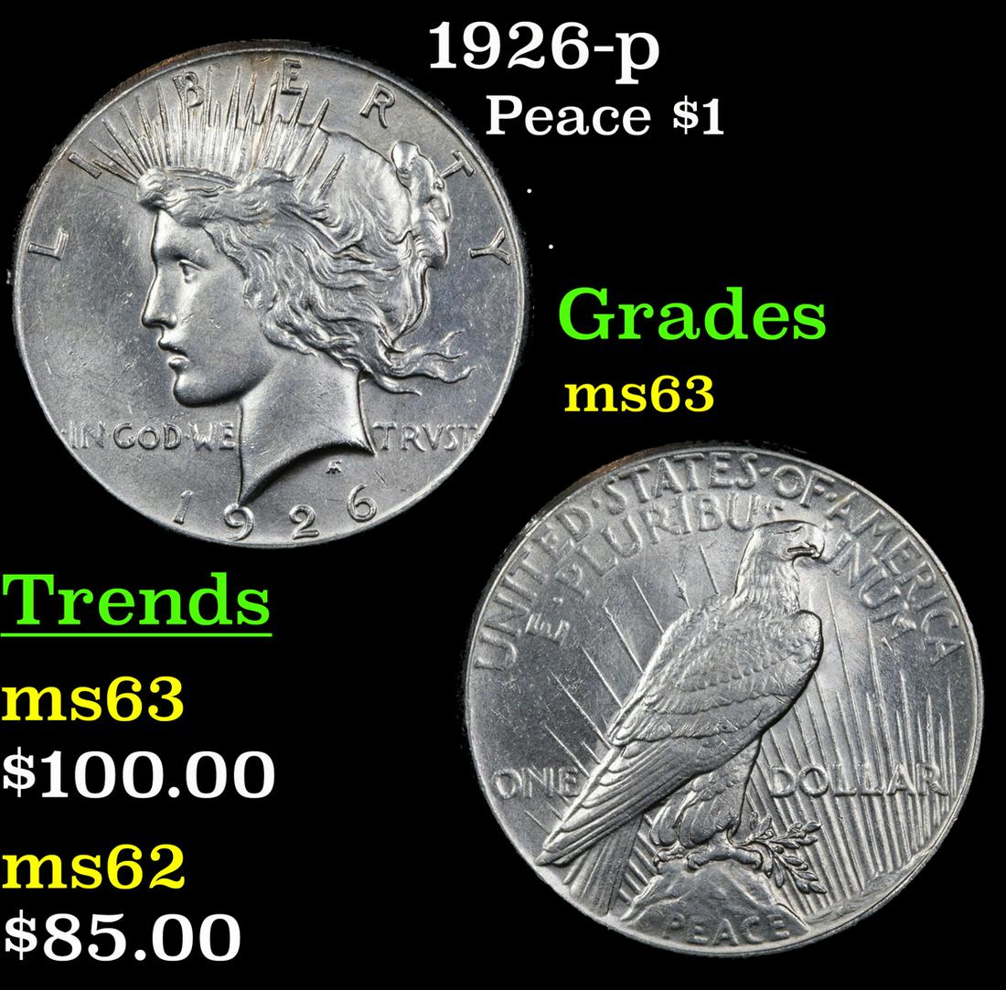 1926-p Peace Dollar $1 Grades Select Unc (1 of 3)