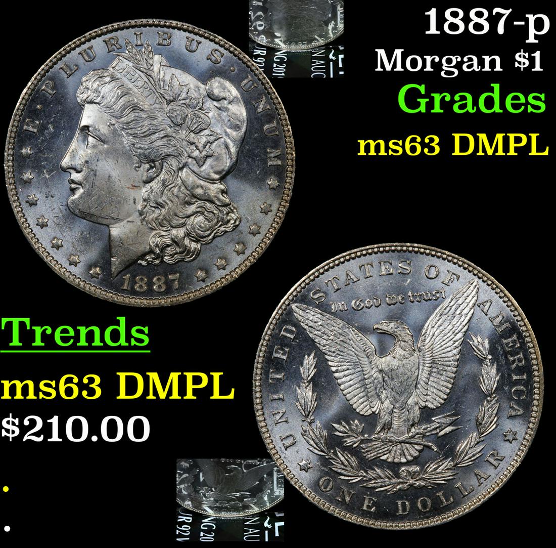 1887-p Morgan Dollar $1 Grades Select Unc DMPL (1 of 7)