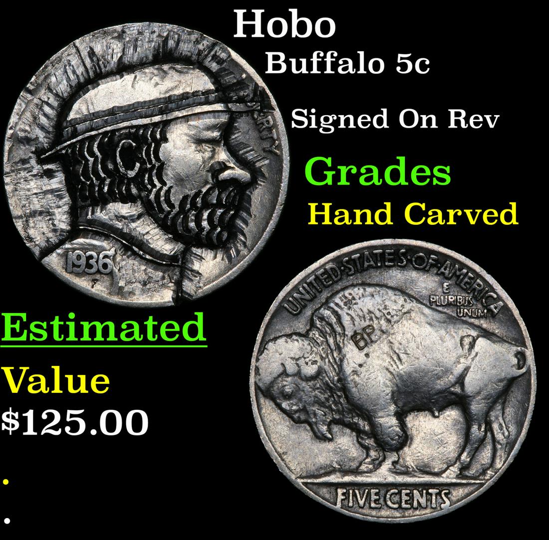 Hobo Buffalo Nickel 5c Grades Hand Carved (1 of 3)