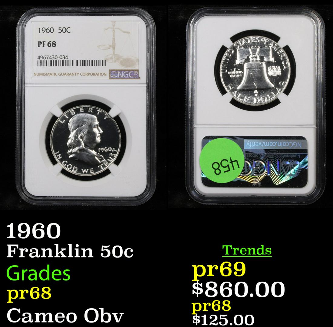 Proof NGC 1960 Franklin Half Dollar 50c Graded pr68 By (1 of 3)