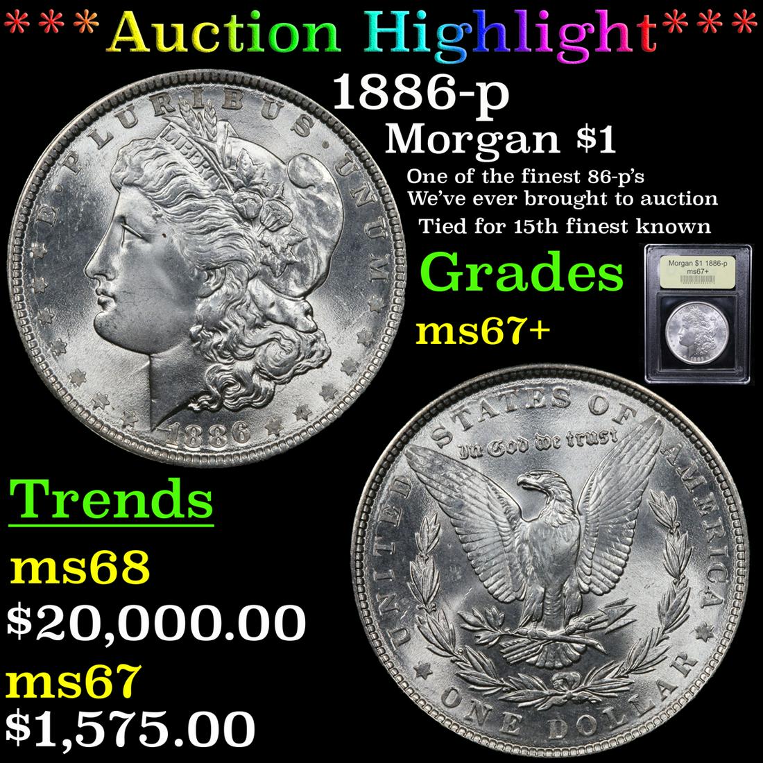 ***Auction Highlight*** 1886-p Morgan Dollar $1 Graded (1 of 5)