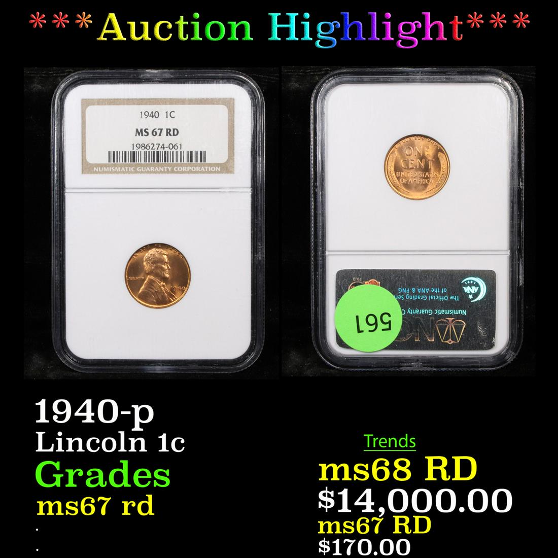 ***Auction Highlight*** NGC 1940-p Lincoln Cent 1c (1 of 3)