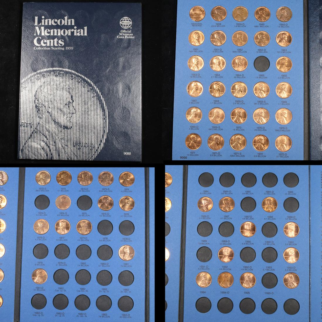 Partial Lincoln Cent Book 1959-1996 53 Coins Grades (1 of 5)