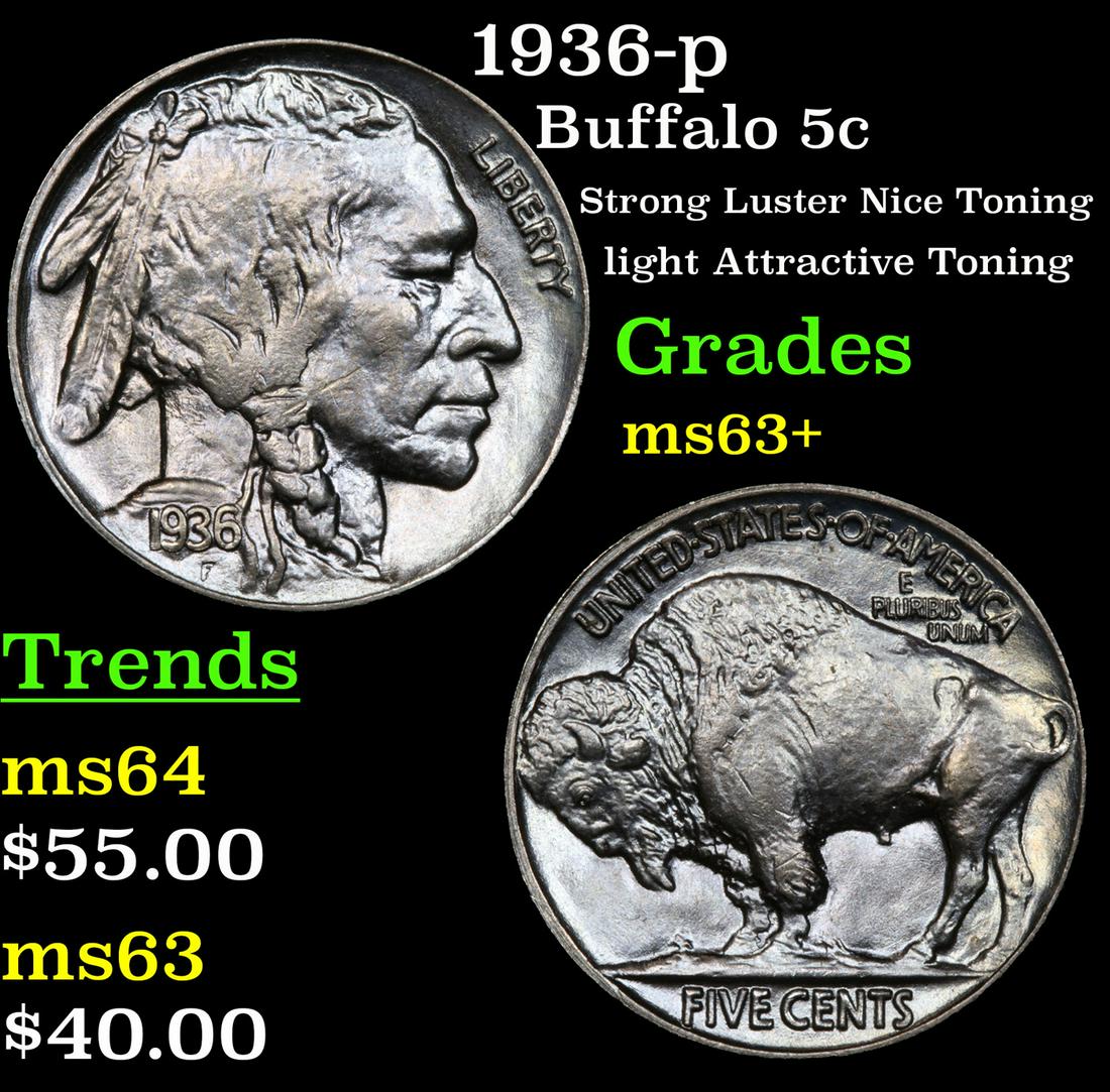 1936-p Buffalo 5c Grades Select+ Unc (1 of 3)