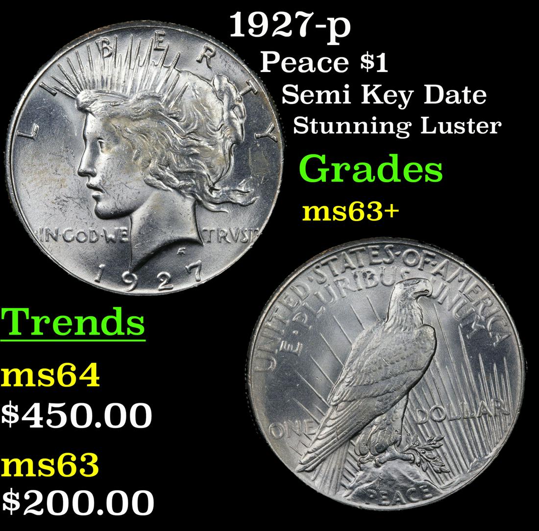 1927-p Peace $1 Grades Select+ Unc (1 of 3)