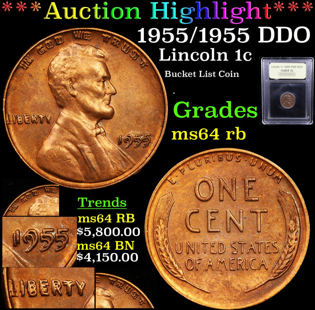 *Highlight* 1955/1955 DDO Lincoln 1c Graded Choice Unc (1 of 9)