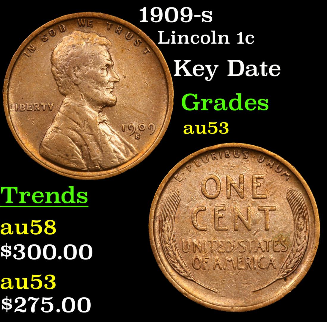 1909-s Lincoln 1c Grades Select AU (1 of 3)