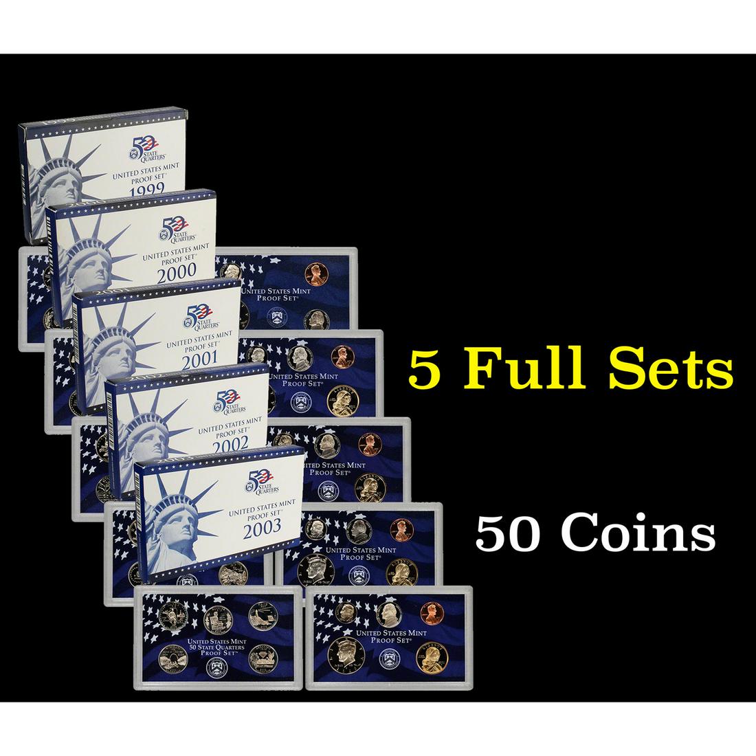Group of 5 United States Mint Proof Set 1999-2003 49 (1 of 6)