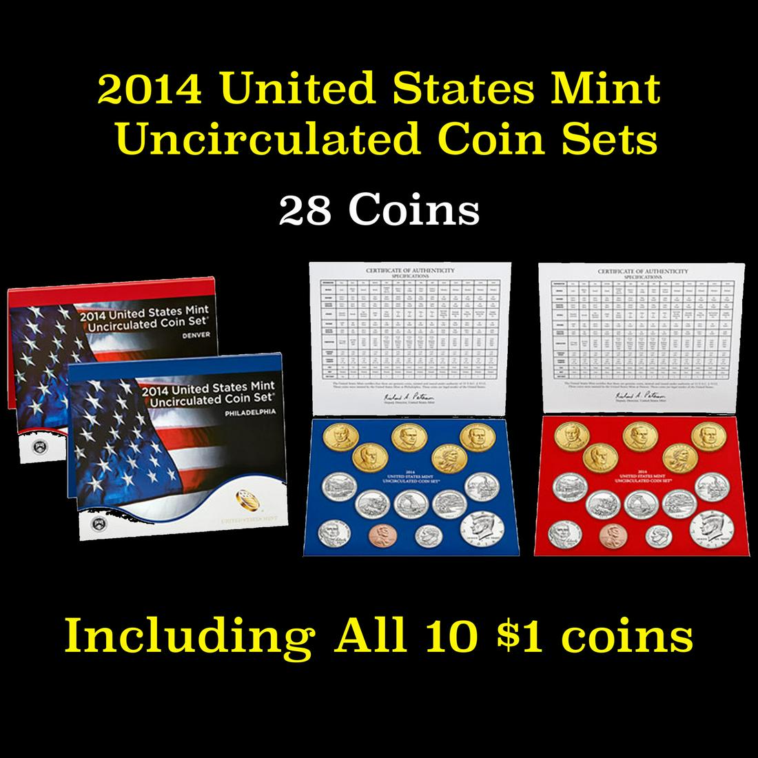 2014 United States Mint Uncirculated Coin Set 28 coins (1 of 1)